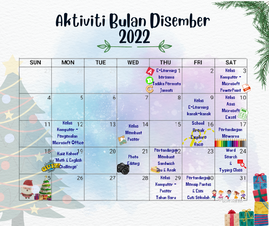 Aktiviti Bulan Disember 2022