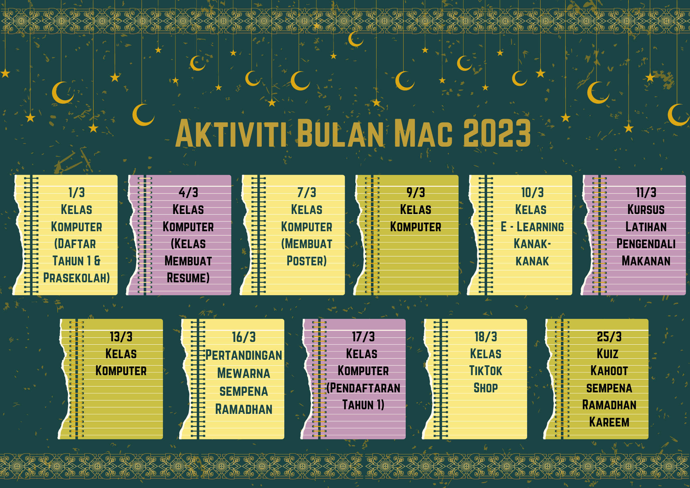 Aktiviti Bulan Mac 2023